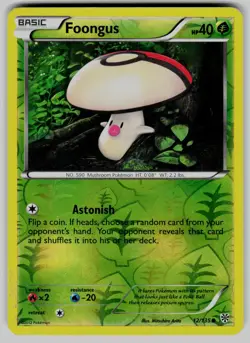 Foongus 12/135 Common Plasma Storm Pokemon Reverse Holo Moderately Played - Image 1