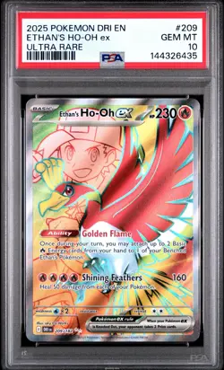 Ethan's Ho-oh EX 209/182 PSA 10 Destined Rivals Pokemon JC023 - Image 1
