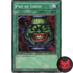 Yugioh Pot of Greed SD1-EN015 Common 1st Edition MP - Image 1