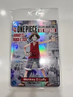 Monkey.D.Luffy College Basketball US Voyage P-055 One Piece Promo Card Gem mint! - Image 2