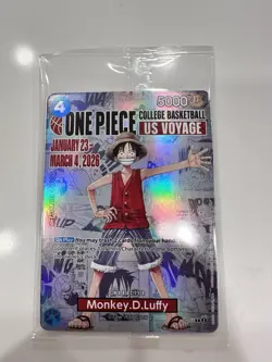 Monkey.D.Luffy College Basketball US Voyage P-055 One Piece Promo Card Gem mint! - Image 4