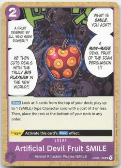 Artificial Devil Fruit SMILE Romance Dawn OP01-116 One Piece Card NM - Image 1