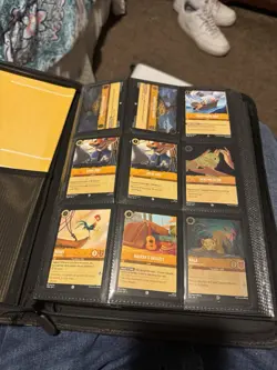 DISNEY LORCANA TCG RARE, SUPER RARE & LEGENDARY RARE LOT OF 368 CARDS + BINDER - Image 1