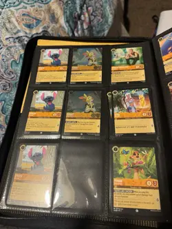 DISNEY LORCANA TCG RARE, SUPER RARE & LEGENDARY RARE LOT OF 368 CARDS + BINDER - Image 2