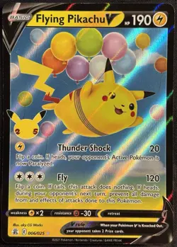 Flying Pikachu V 006/025 - Pokemon 25th Celebrations Full Art 2021 - LP Card - Image 1