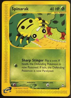 Spinarak 111/147 - Pokemon TCG Aquapolis Non-holo 2002 Common - LP Card - Image 1