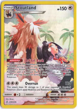 Stoutland 248/236 Secret Rare Cosmic Eclipse Pokemon NM - Image 1