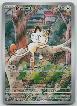 Pokemon TCG Meowth 106/094 Full Art Illustration Rare Holo Phantasmal Flame - Image 1