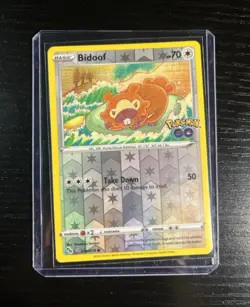 Pokemon TCG Bidoof (Peelable Ditto) 059/078 Pokemon GO Reverse Holo (View Desc) - Image 1