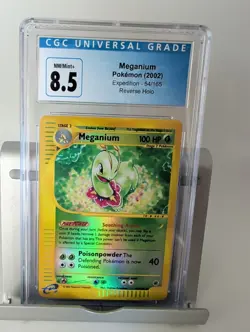 2002 Pokemon Expedition Meganium Reverse Holo #18 CGC 8.5 SCRATCH ON SLAB - Image 1