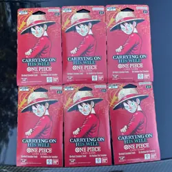 6X One Piece TCG English OP-13 Carrying On His Will Sleeved Pack - Image 1