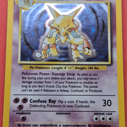 Alakazam 1/102 Base Set Holo Pokemon Card Rare - Image 2