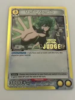 Terrible Tornado OPM-1-013 Judge Promo Card Union Arena - Image 1