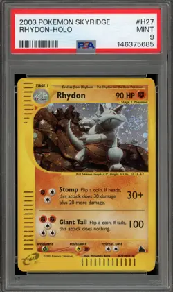 Pokemon Rhydon Skyridge Holo Rare #H27 PSA 9 Mint - Image 1