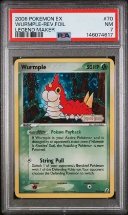PSA 7 NM 2006 POKEMON EX LEGEND MAKER #70 WURMPLE Reverse Foil - Image 1