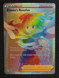 Zinnia's Resolve 225/203 Rainbow Rare Evolving Skies Pokemon Near Mint - Image 1