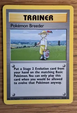 Pokemon TCG Pokemon Breeder 76/102 Base Set Trainer Regular Rare MINT - Image 1
