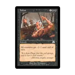 WOTC MtG Onslaught Infest (U) (Foil) NM - Image 1