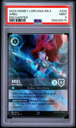 2024 DISNEY LORCANA EN 4-URSULA'S RETURN ENCHANTED ARIEL - SONIC WARRIOR PSA 9 - Image 1