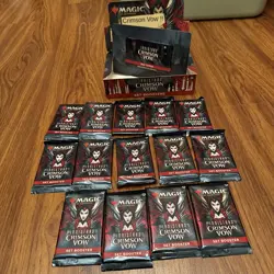 MTG Innistrad Crimson Vow (14) Booster packs + (1) hobby box topper pack - Image 1