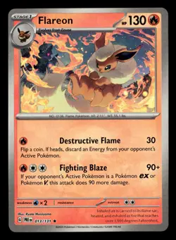 Flareon 013/131 Poke Ball Pattern Prismatic Evolutions Pokemon Card - Image 2