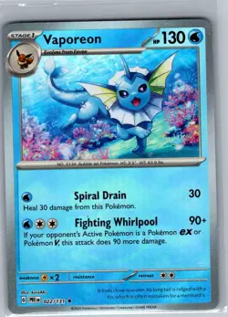 Vaporeon Poke Ball 022/131 SV: Prismatic Evolutions - Pokemon Card - NM - Image 1