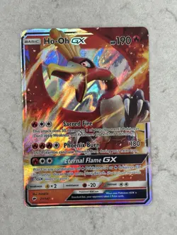 Pokemon TCG Ho-Oh GX Burning Shadows Holo Ultra Rare Card 21/147 LP - Image 1