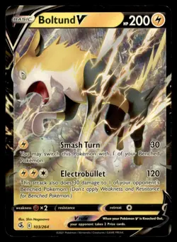 BOLTUND V 103/264 HOLO V RARE FUSION STRIKE POKEMON HOLO NM/M - Image 1