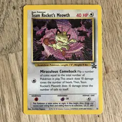Pokemon TCG Team Rockets Meowth #52 Black Star Promo - Image 1