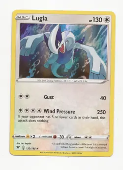 Lugia 132/185 Holo Rare SWSH04: Vivid Voltage Pokemon TCG - Image 1