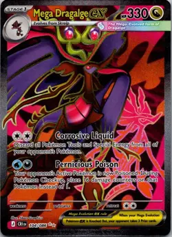 Mega Dragalge ex 104/086 Holo Ultra Rare Chaos Rising Pokemon Holo Near Mint - Image 2