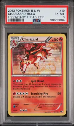 2013 POKEMON B&W LEGEND TREASURES #19 CHARIZARD-HOLO PSA 6 - Image 1