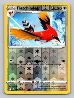 Fletchinder 139/203 Uncommon Evolving Skies Pokemon Reverse Holo NM - Image 1