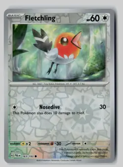 Fletchling 163/193 Common Paldea Evolved Pokemon Reverse Holo NM - Image 1
