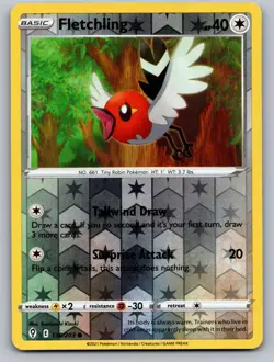 Fletchling 138/203 Common Evolving Skies Pokemon Reverse Holo Near Mint - Image 1