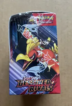 Destined Rivals Booster Box Factory Sealed Pokemon Tear in Seal Mewtwo Rocket - Image 2