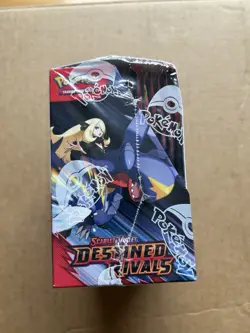 Destined Rivals Booster Box Factory Sealed Pokemon Tear in Seal Mewtwo Rocket - Image 4