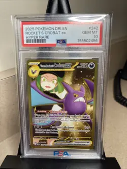 Team Rocket's Crobat ex #242 PSA 10 Destined Rivals Hyper Rare Pokemon TCG - Image 1