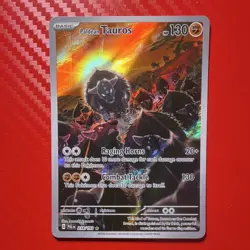 Pokemon TCG Paldean Tauros Illustration Rare Holo SV02 Paldea Evolved 218/193 - Image 1