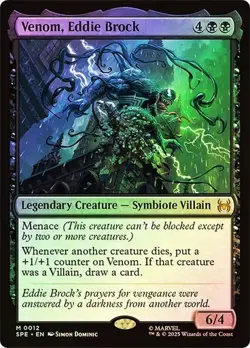 NM Foil Venom, Eddie Brock, MTG, Marvel's Spider-Man, Magic the Gathering, 12 - Image 1