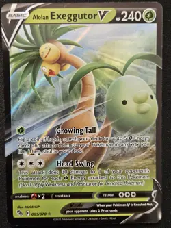 Alolan Exeggutor V 005/078 GO Extended Art Ultra Rare Holo Pokemon TCG 2022 NM - Image 1