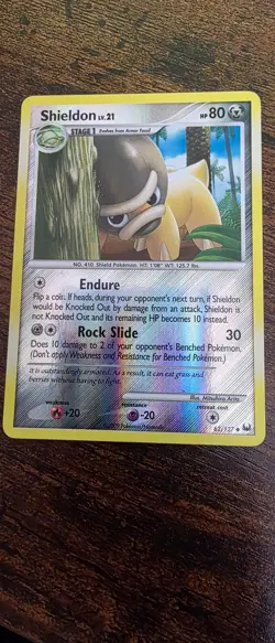 Shieldon 62/127 Uncommon Platinum Pokemon Reverse Holo Lightly Played - Image 1