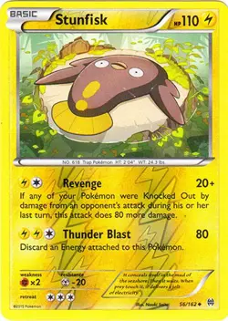 Pokemon - Stunfisk - 56/162 - Uncommon - Reverse Holo - XY - BREAKthrough - NM - Image 1