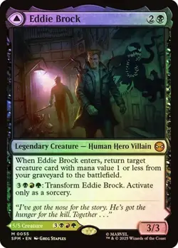 NM Foil Eddie Brock, MTG, Marvel's Spider-Man, Magic the Gathering, 55 - Image 1