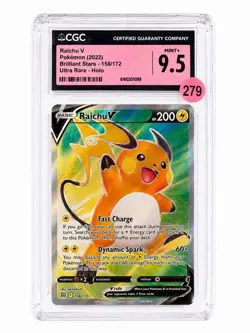 CGC 9.5 Raichu V Full Art Ultra Rare Holo Brilliant Stars 2022 158/172 - Image 1
