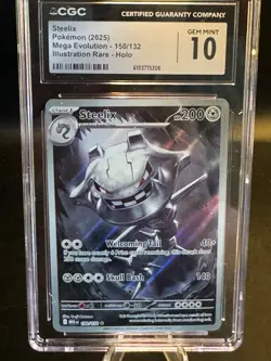 Pokemon Steelix 2025 Mega Evolution 150/132 Illustration Rare Holo CGC 10 - Image 1