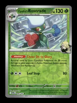 Cynthia's Roserade Reverse Holo Rare SV10: Destined Rivals 008/182 NM Pokemon NM - Image 1