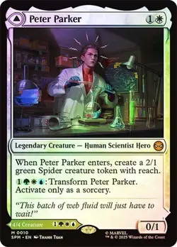 NM Foil Peter Parker, MTG, Marvel's Spider-Man, Magic the Gathering, 10 - Image 1