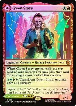 NM Foil Gwen Stacy, MTG, Marvel's Spider-Man, Magic the Gathering, 78 - Image 1
