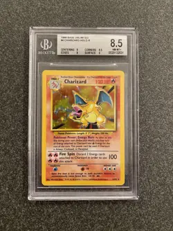 🔥 Charizard HOLO Base Set 1999 BGS 8.5 Near Mint NM 4/102 Pokemon Card - Image 1